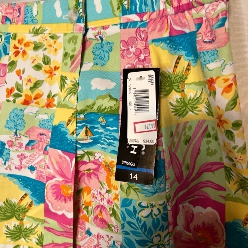 New W/T Briggs New York Skort Womens 14 Floral Multicolor tropical - Picture 4 of 7